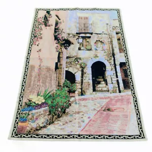 Cat in a Window Italian Villa Courtyard Grande Tapestry Wall Hanging - Picture 1 of 2