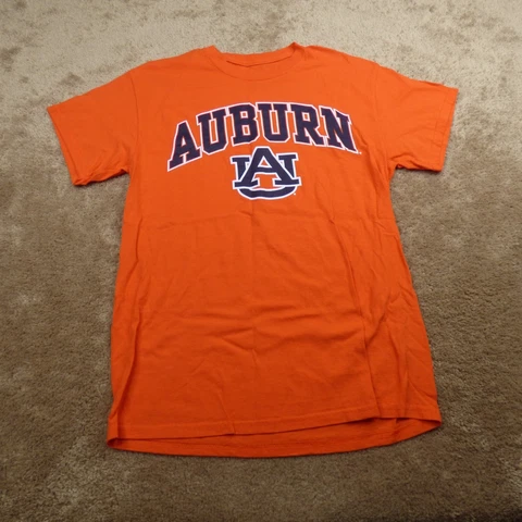 Auburn Tigers Shirt Adult Medium Orange White Football Short Sleeve Mens 6.6** Cover