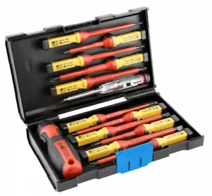 HOGERT VDE Insulated Interchangeable Blade Magnetic Screwdriver Set 13 PC - Picture 1 of 6