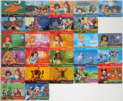 26 Disney Gift Cards 2013-2014: Princesses, Monsters Univ., Halloween, Christmas - Image 1 of 3
