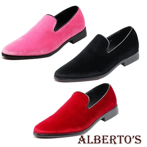 Herren Vintage Samt Blume Designer Elegant Halbschuhe Slipper Schuhe Klassisch Smoking  - Bild 1 von 44