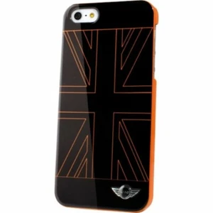 COQUE iPHONE 5C MINI NOIRE DRAPEAU ROYAUME UNI ORANGE SILICONE RIGIDE (TPU) - Photo 1 sur 1