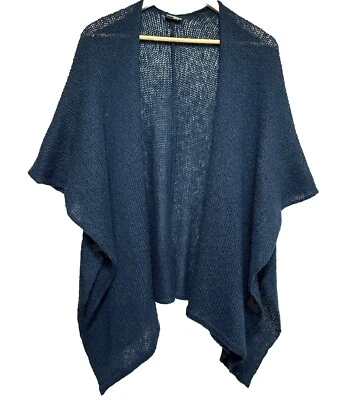 Suéter envolvente abierto de madera para mujer S/M azul lana mohair acogedor viaje Foto 1 de 4