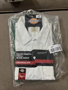 Dickies Short Sleeve White Twill Work Shirt - X-Large Original Fit - 2 Pockets - Picture 1 of 5