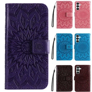 Flower Card Wallet Phone Case for Samsung A06 A16 A35 A55 M55 Xcover 7 S24 FE - Picture 1 of 20