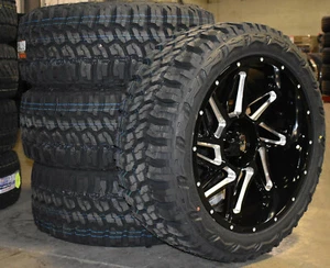 22x10 Vision Spyder Black Wheels 33" MT Tires Package 8x170 Ford Super Duty F250 - Picture 1 of 3