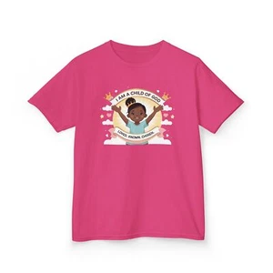 Child of God Kids T-shirt, Black Hair Girl, Christian Tee, Youth Faith - Picture 1 of 41