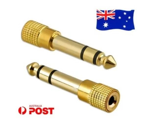 3.5mm Socket to 6.5mm Male Jack Plug Audio Stereo Adaptor Headphone Adapter AU - Bild 1 von 1