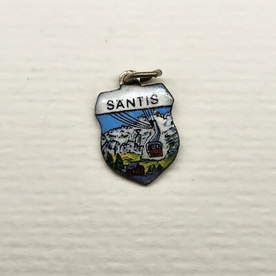 Wappen SÄNTIS Bettelarmband Kette alt Anhänger Emaille Silber C115 - Bild 1 von 2