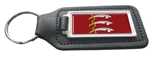 Llavero rectangular de cuero negro con bandera del condado de Essex - Imagen 1 de 1