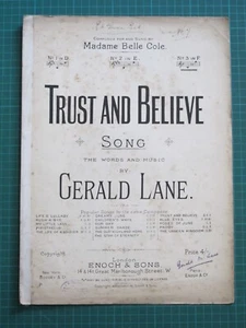 Trust And Believe - Gerald Lane - 1897 Enoch & Sons - Picture 1 of 5