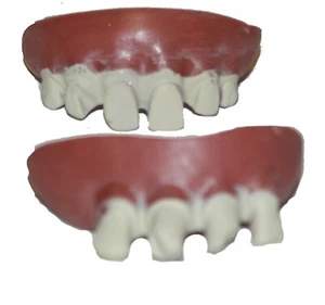 2 Dentures Instant Nerd Fake Teeth Halloween Costume Accessory or Party Favor - Picture 1 of 2