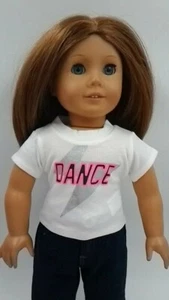Dance T-Shirt fits American Girl Dolls 18 inch Doll Clothes Short Sleeve - Picture 1 of 3