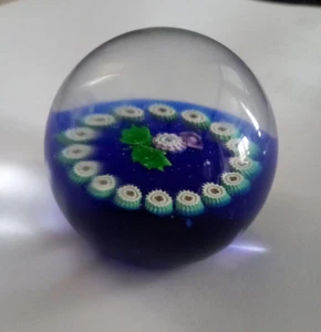 Caithness Glass Scotland Miniature Thistle Cobalt Blue Paperweight 2nd quality - Picture 1 of 6