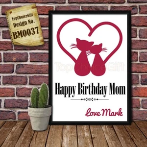 PERSONALISED Cat Lover Gifts for Mom to Present her on Mothers Day or Birthday - Picture 1 of 19