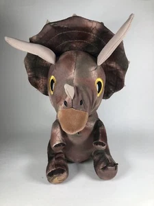 Kohls Cares Plush Dinosaur Triceratops 11” 2021 Brown Yellow Eyes Stuffed Toy - Picture 1 of 8