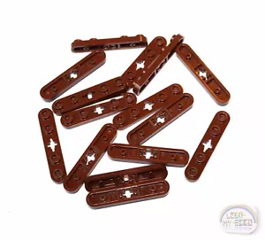 LEGO Technic - 15 placas con extremos redondos y orificio del eje, 1x5 - rojo marrón - nuevo, EV3 - Imagen 1 de 4