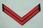 U.S. Army SAW style Chevron - Corporal, red lace on black wool (035)