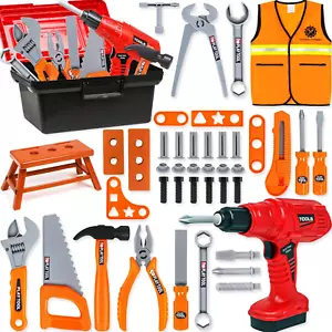 50-Piece Kids Tool Set with Tool Box & Electronic Drill ages 2-7 Nice gift - Picture 1 of 8