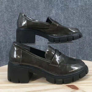 Crown Vintage Shoes Womens 9 M Sage Penny Loafers Pumps Green Faux Leather - Picture 1 of 17