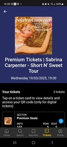 2 Sabrina Carpenter VIP tour tickets for Berlin on 19.03 - Bild 1 von 1