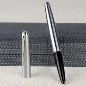 Hero 100 14K Gold Nib All Steel Classic Fountain Pen Writing Authentic Quality - Picture 1 of 15