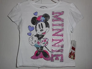 Camisa Disney Minnie Mouse Mangas Cortas Blanca Niños Pequeños Varias Tallas Nueva con Etiquetas - Imagen 1 de 2