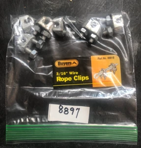 Buyers 3/16" Wire Rope Clips Part# 09010 (Lot of 6) - Imagen 1 de 1