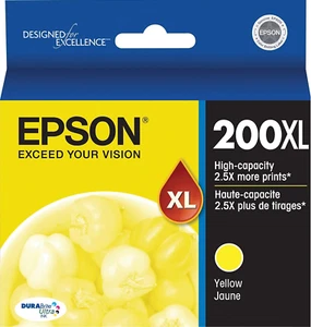 New Genuine Epson 200XL Yellow Ink Cartridges XP Series XP-300 XP-310 XP-400 - Picture 1 of 3