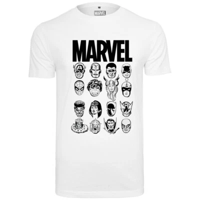 Merchcode Marvel Crew Tee Men's T-Shirt Cotton Jersey Heroes Villains Logo - Image 1 of 4