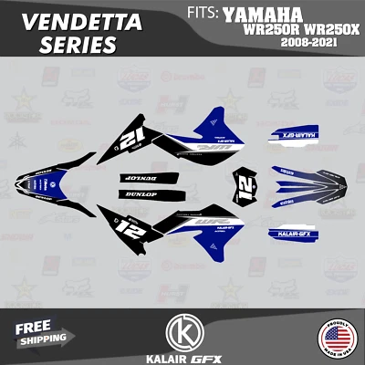 Kit Gráficos para YAMAHA WR250X WR250R (2008-2021) Vendetta - AZUL Foto 1 de 4