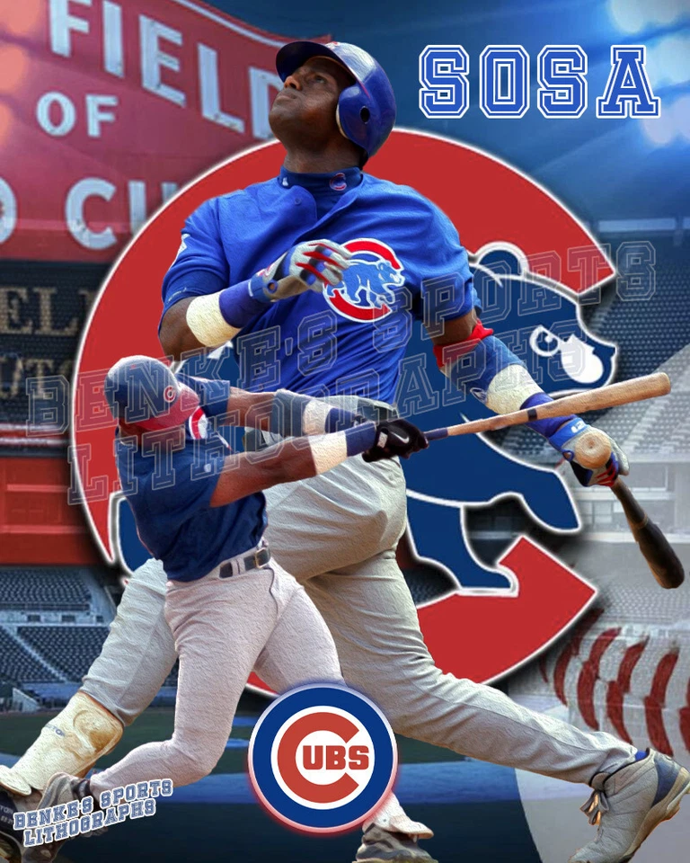 Impresión litográfica de los Chicago Cubs de Sammy Sosa 2023 Foto 1 de 1