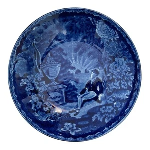 Antique Historical Staffordshire Blue Transferware Bowl - Benjamin Franklin - Picture 1 of 5