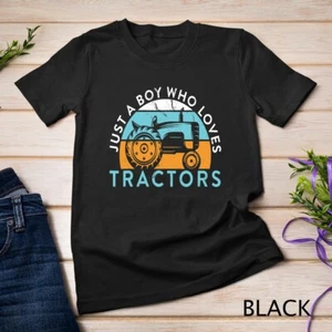 Camiseta Funny Farming Just A Boy Who Loves Tractors Farmer Unisex - Imagen 1 de 15