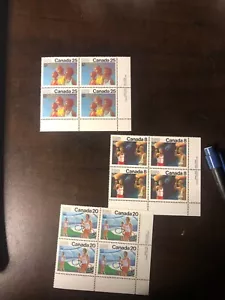 3 CANADA SC # 681, 682, 683, OLYMPIC CEREMONIES, LR PLATE BLOCKS VF MNH - Picture 1 of 2