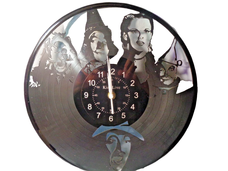 New Lazer Cut Record Clock Dorothy and Oz Figures - Image 1 of 1