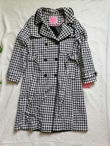Kate Spade Trench Donna Gingham a Quadri con Cappuccio Staccabile, Taglia XL - Foto 1 di 11