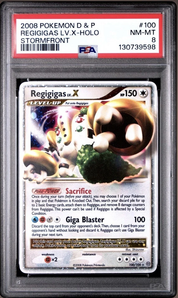 Regigigas Lv.X 100/100 Stormfront Holo Ultra Rare Pokémon Graded PSA 8 - Image 1 of 2