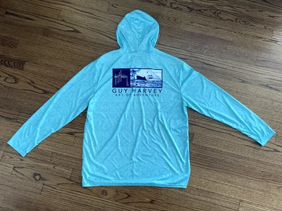 Nueva Camisa de Pesca Guy Harvey Performance Manga Larga con Capucha L-XL-XXL $50 Precio de venta sugerido por el fabricante Foto 1 de 4