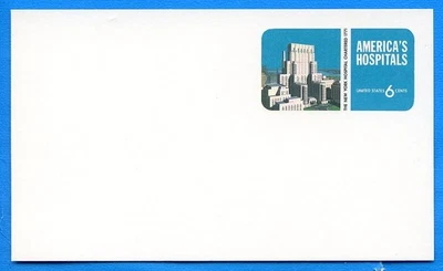 Pre Paid Postcard 6c US New York Hospital Postal Card 1971 UX60 Unused - Image 1 of 3