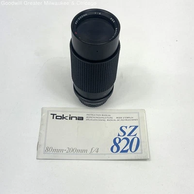 Tokina Black Rmc 80 200mm F4 Sz820 Zoom Lens With Case Manual Cap Used Condition - Image 1 of 4