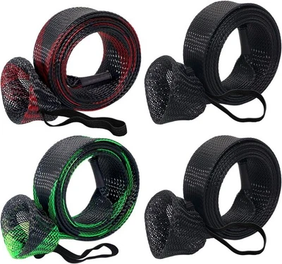 4 peças capas de vara de pesca meia manga vara com cordão para mosca, fiação, fundição - Imagem 1 de 4