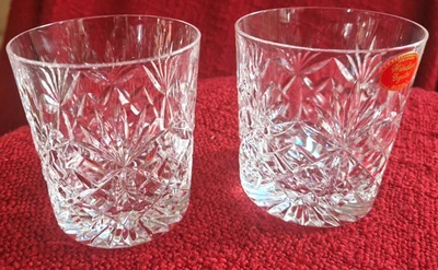 Rare Windsor Hand-cut Lead Crystal Whiskey/Tumbler Glasses; Vintage, Orig labels - Image 1 of 4