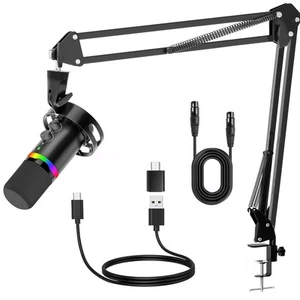 XLR/USB Gaming Microphone Kit, Dynamic Mic for Podcasting Streaming, PC Micro... - Picture 1 of 7