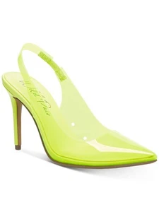 WILD PAIR Womens Green Clear Darci Stiletto Slip On Dress Sling Back Shoes 6 - Picture 1 of 9