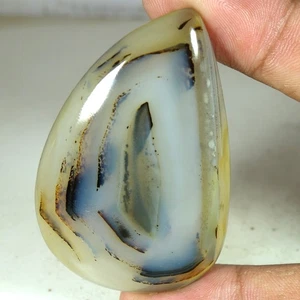 100% Natural Montana Agate Fancy Shape Cab Loose Gemstones 59x38x07mm 140.25Cts - Picture 1 of 3