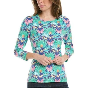 J. McLaughlin Bright Butterfly & Flora Signature Tee X-Small XS - Bild 1 von 7