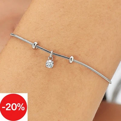 Sagapo SJY012 Bracciale Donna Acciaio con Cristallo – Braccialetto Regolabile - Immagine 1 di 4