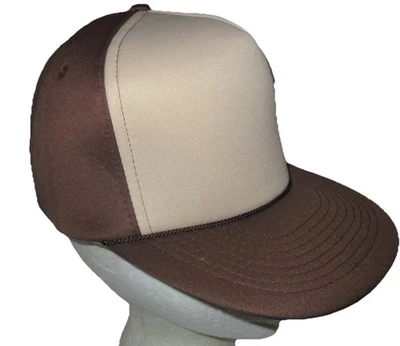 Vintage 80s 90s Mohr's Brown Tan Two Tone Insulated Foam Blank Snapback Hat Cap - Image 1 of 4