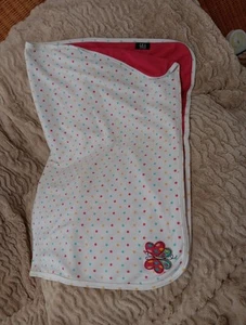 Soft G&A Avenue Polka Dot Reversible Pink Receiving Baby Blanket W/Butterfly - Picture 1 of 4